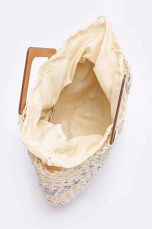 EARTHY ELEGANCE Wooden Handle Bag